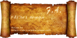 Fábri Aranka névjegykártya