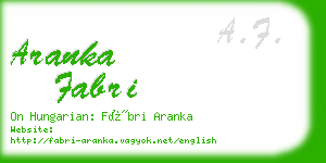 aranka fabri business card